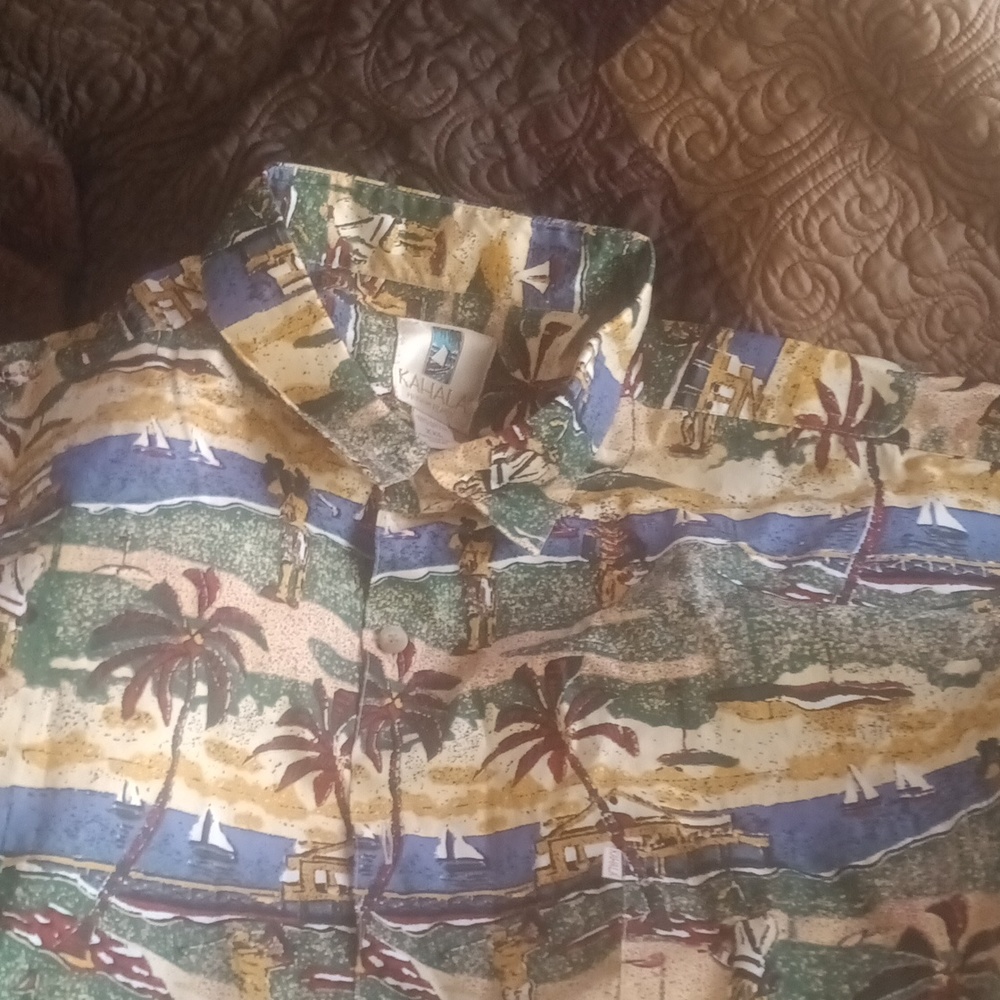 nwot mens kahala hawaiian islands short sleeve button down shirt